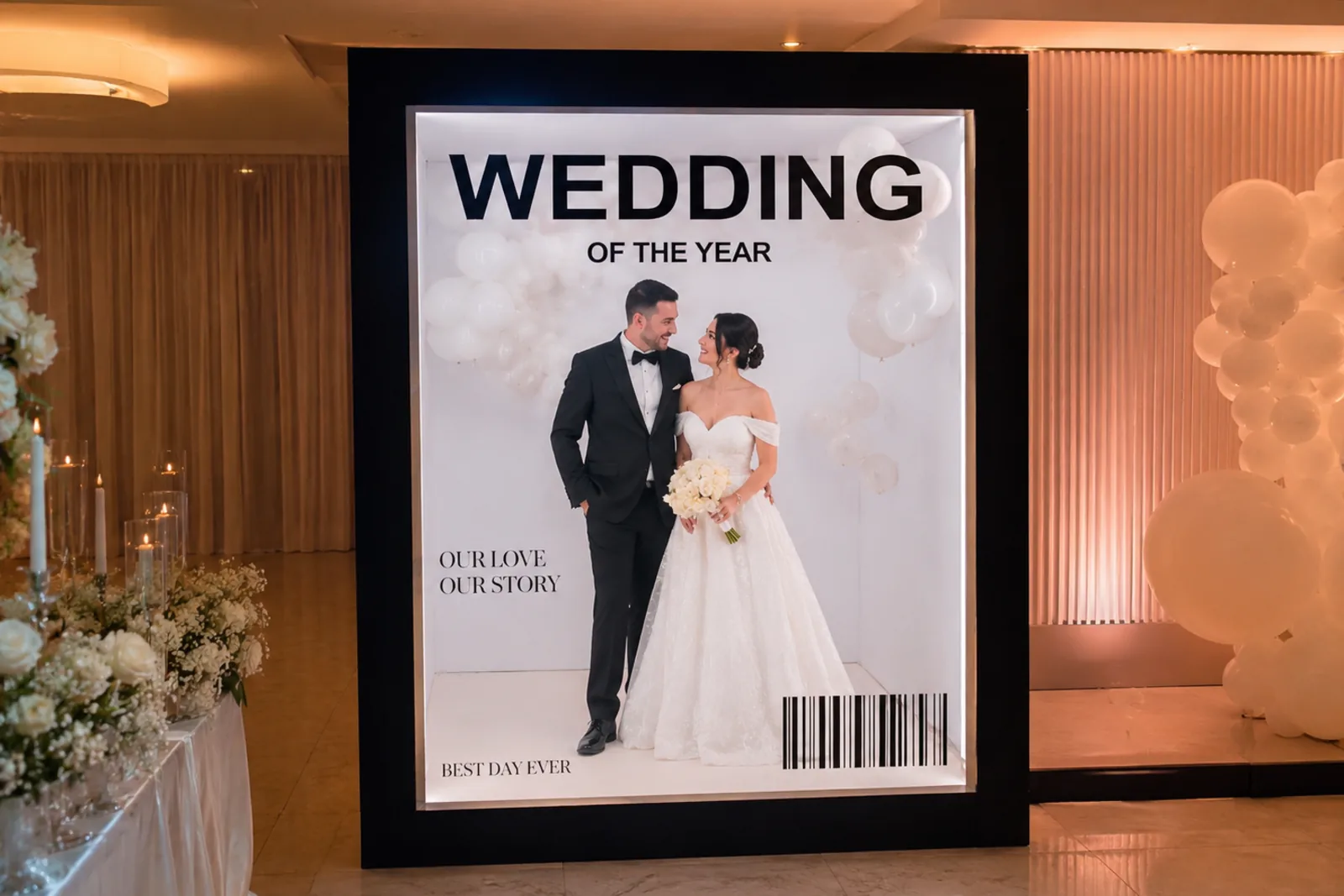 Mariage — couverture de magazine personnalisée aux prénoms des mariés