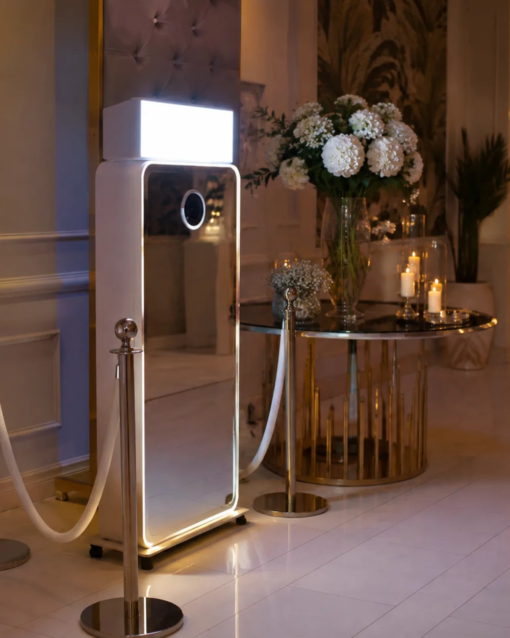 Mariage — borne photo installée dans la salle de réception